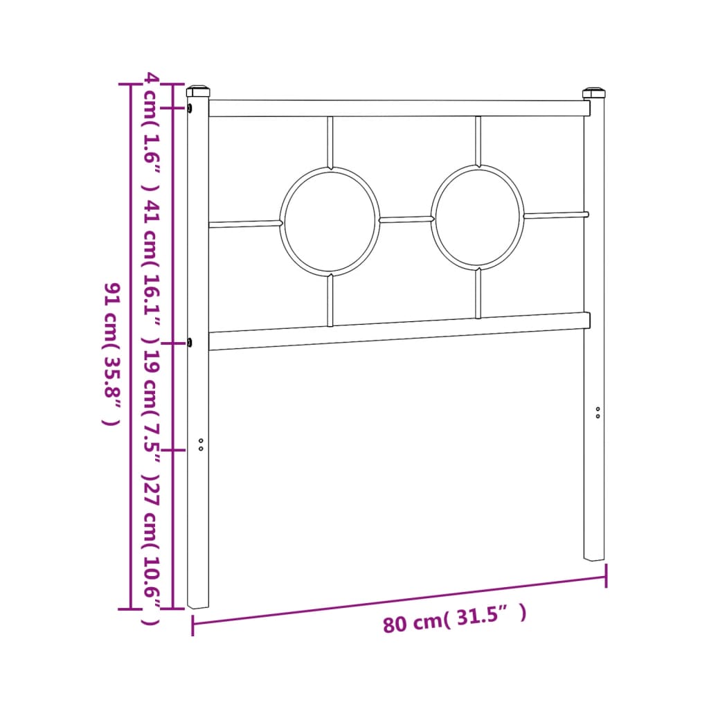 udskiftningsgavl 75 cm metal hvid