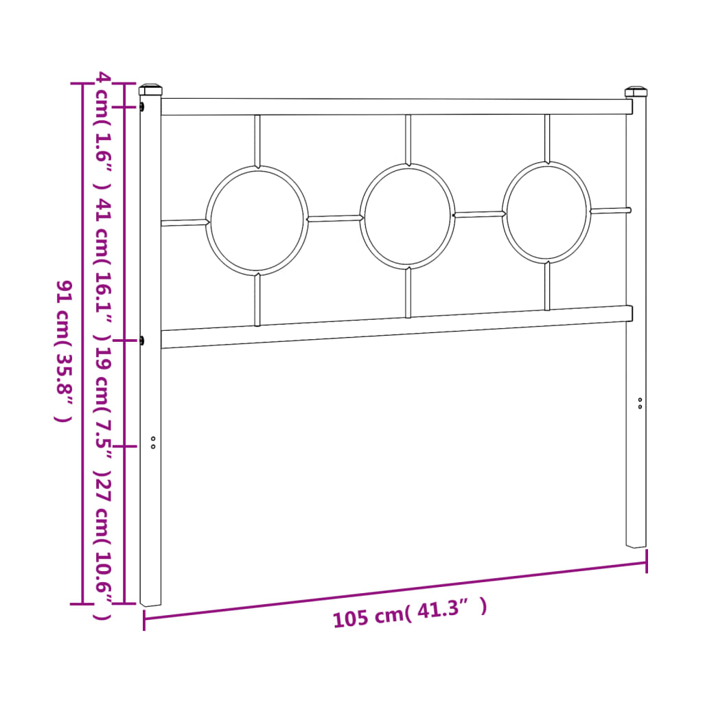 udskiftningsgavl 100 cm metal hvid