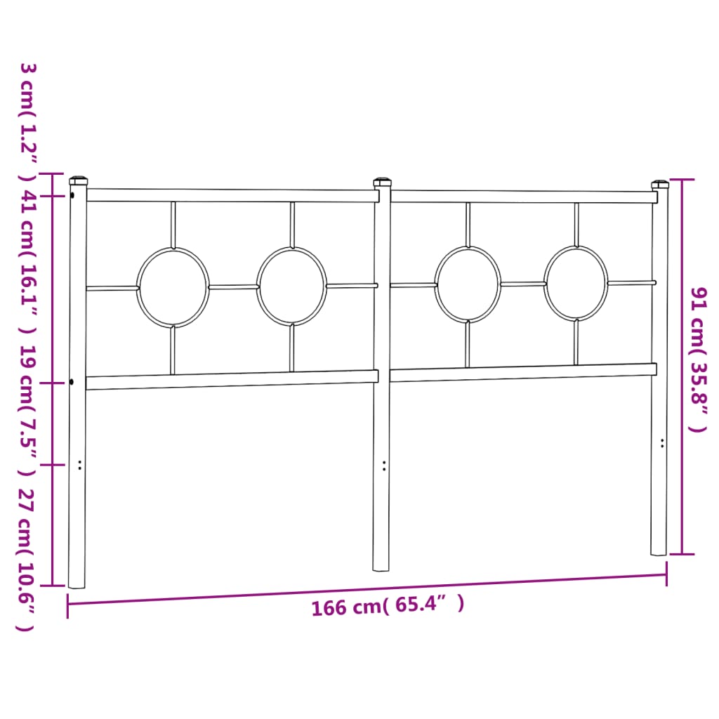 udskiftningsgavl 160 cm metal hvid