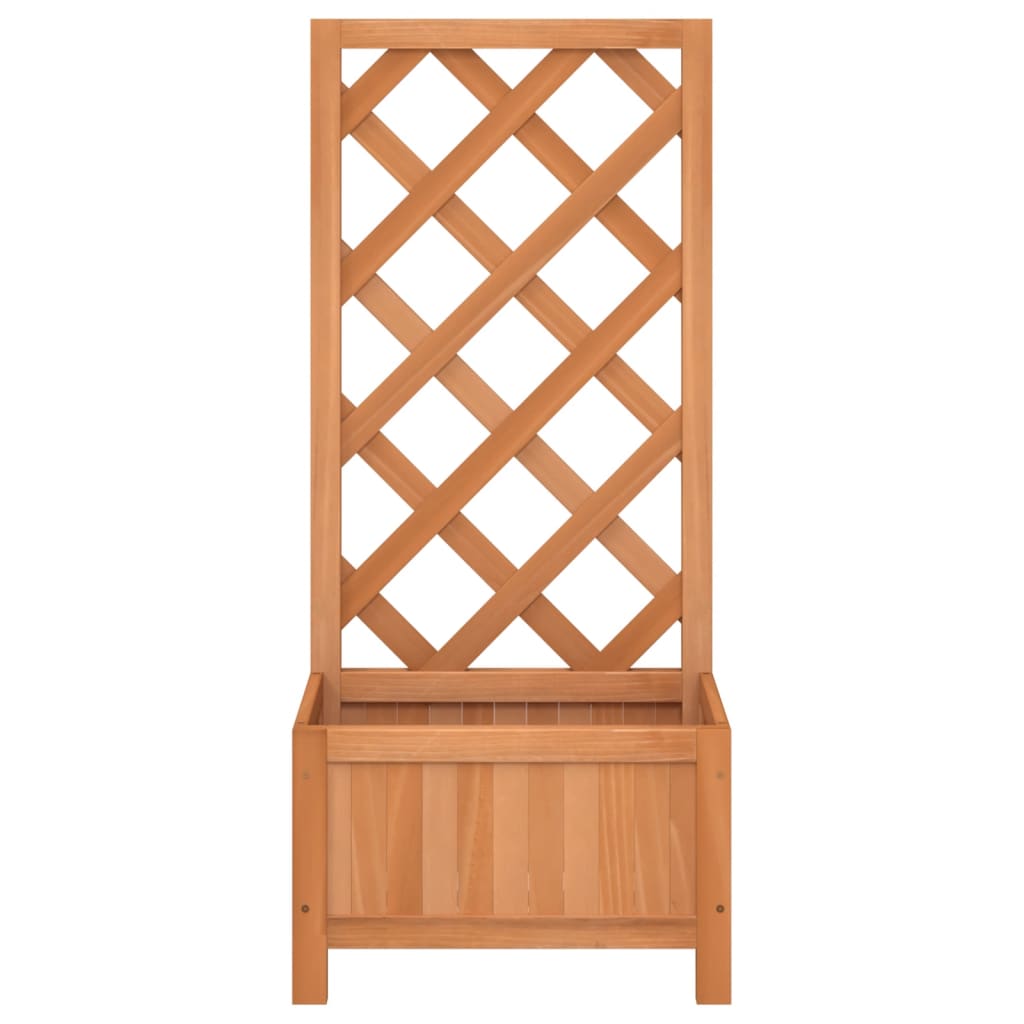 plantekasse med espalier brun 40x30x90 cm massivt grantræ
