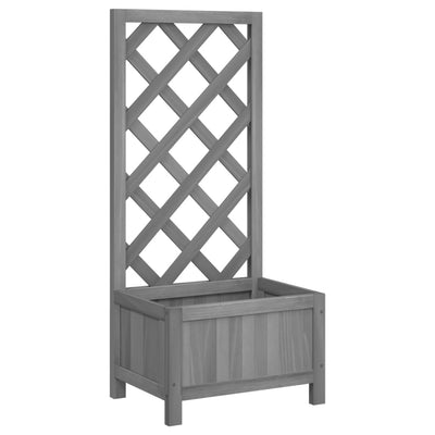 plantekasse med espalier grå 40x30x90 cm massivt grantræ