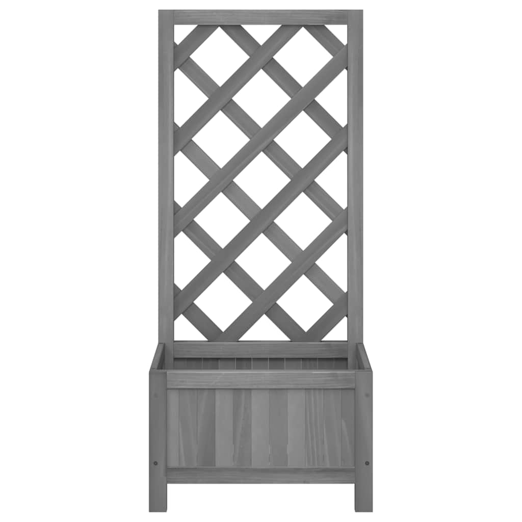 plantekasse med espalier grå 40x30x90 cm massivt grantræ