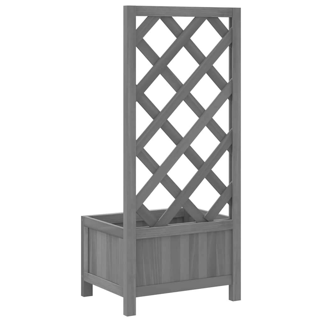 plantekasse med espalier grå 40x30x90 cm massivt grantræ