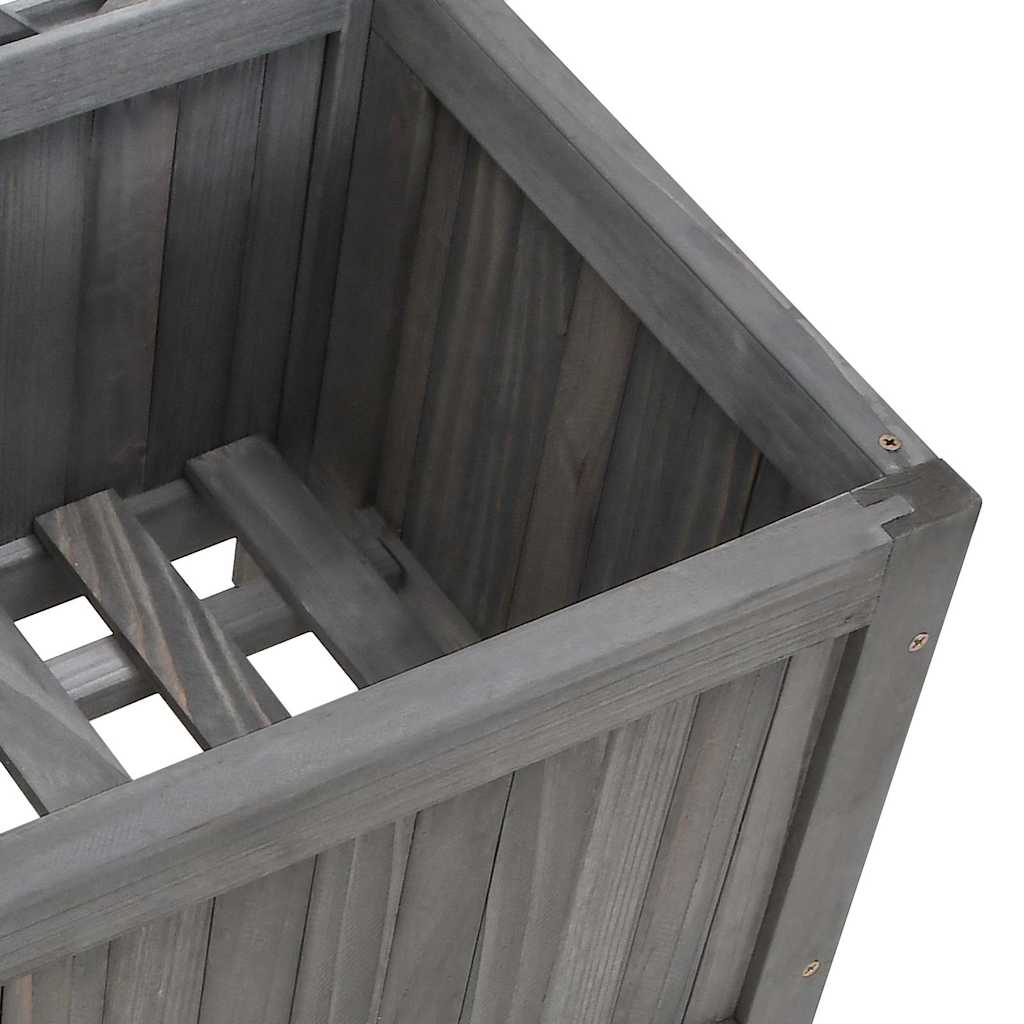 plantekasse med espalier grå 40x30x90 cm massivt grantræ