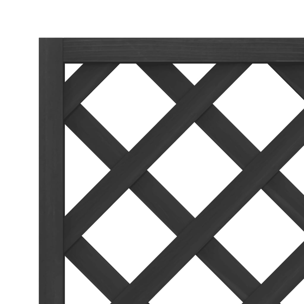 plantekasse med espalier sort 40x30x135 cm massivt grantræ