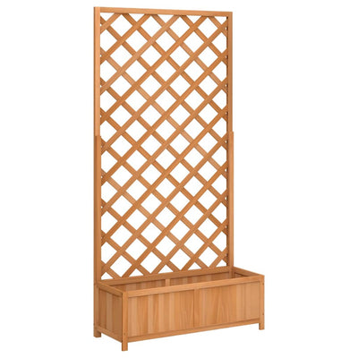plantekasse med espalier brun 90x35x180 cm massivt grantræ