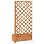 plantekasse med espalier brun 90x35x180 cm massivt grantræ