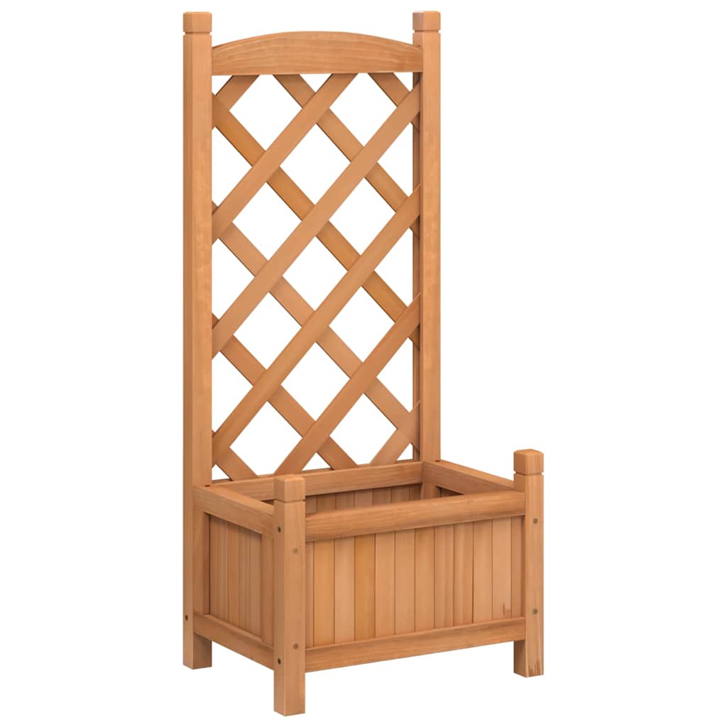 plantekasse med espalier brun 40x30x90 cm massivt grantræ
