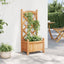plantekasse med espalier brun 40x30x90 cm massivt grantræ