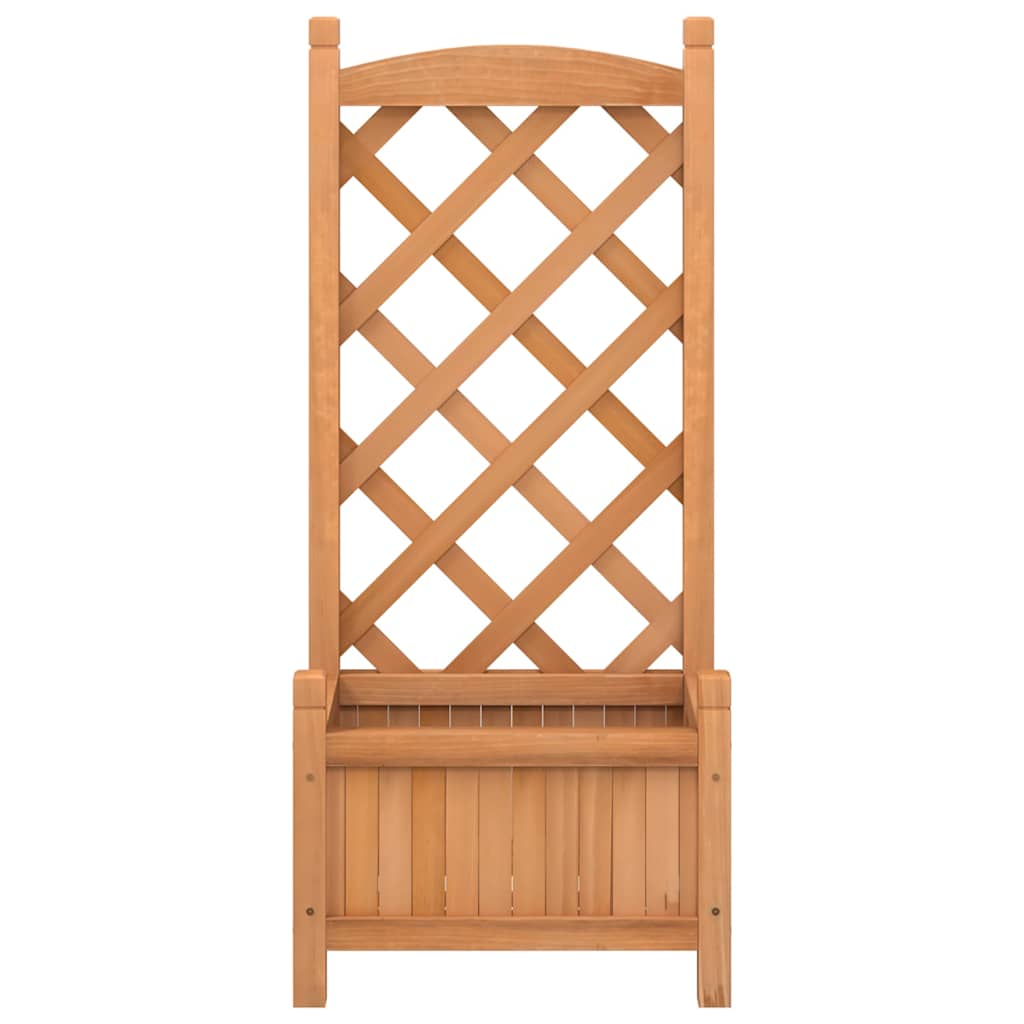 plantekasse med espalier brun 40x30x90 cm massivt grantræ