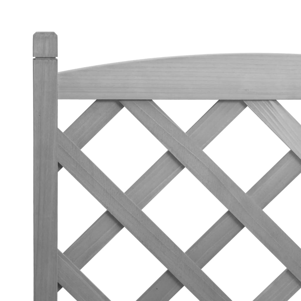 plantekasse med espalier grå 55x29,5x110 cm massivt grantræ