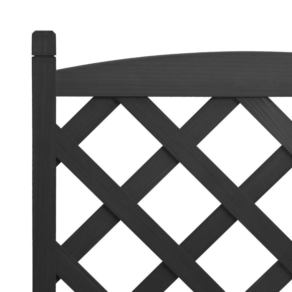 plantekasse med espalier sort 55x29,5x110 cm massivt grantræ
