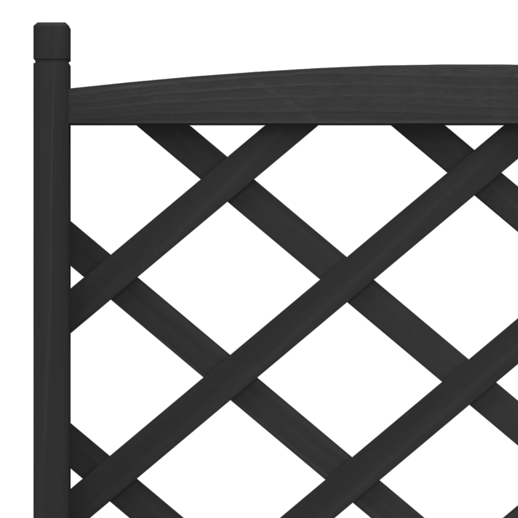 plantekasse med espalier sort 75 x 35 x 150 cm massivt grantræ