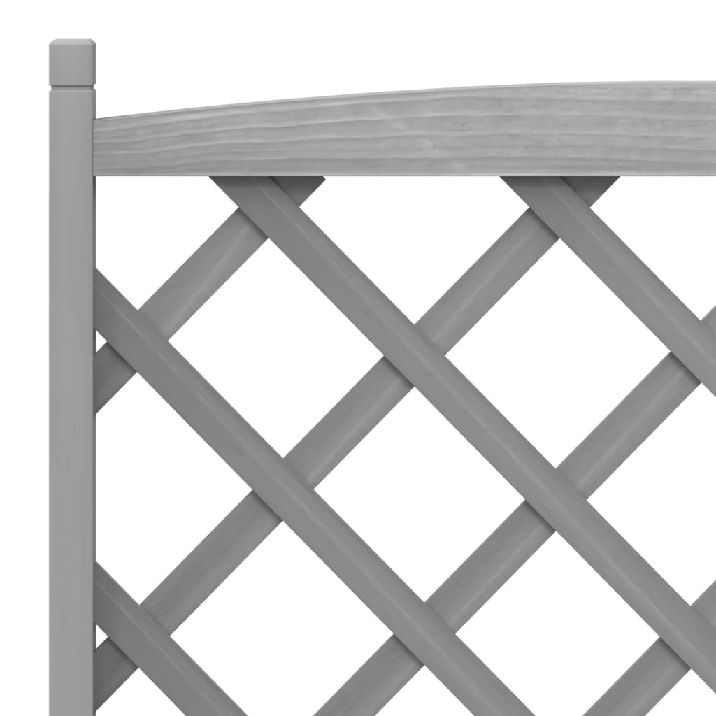 plantekasse med espalier grå 90x35x180 cm massivt grantræ
