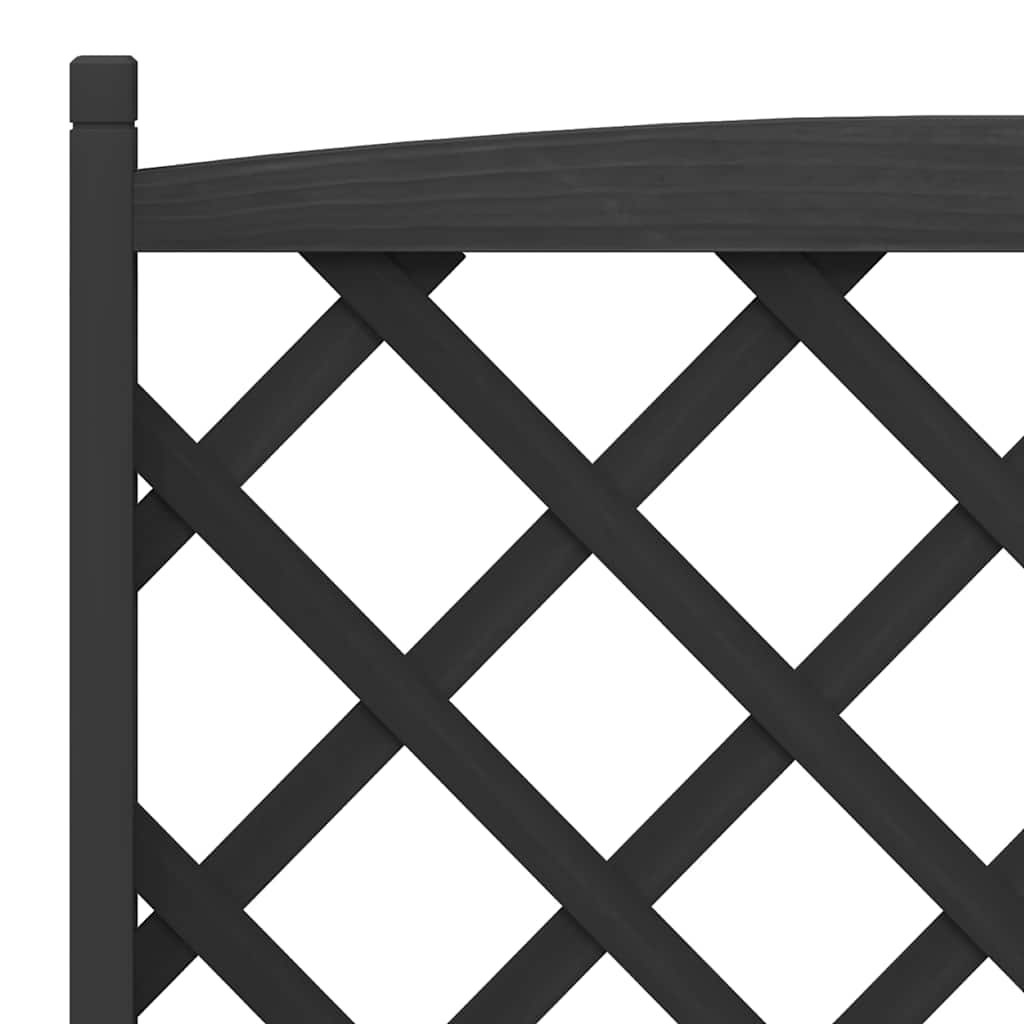 plantekasse med espalier sort 90x35x180 cm massivt grantræ