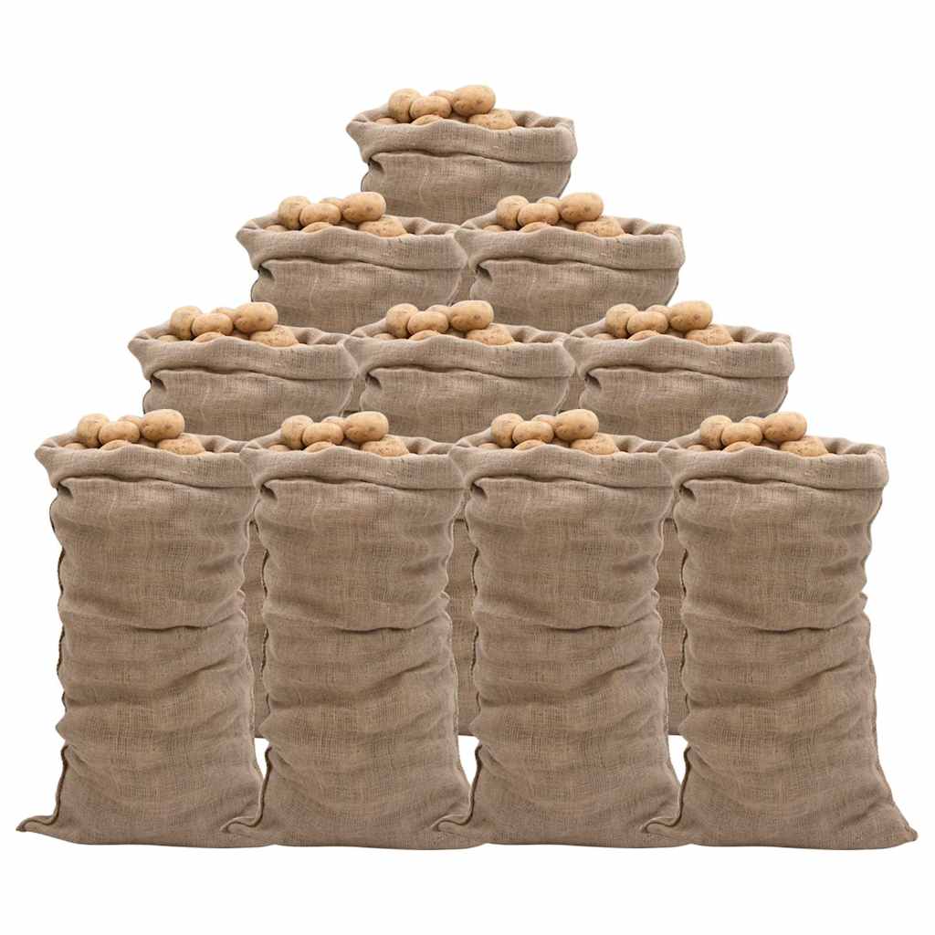 jutesække 10 stk. 65x135 cm 100 % jute 220 g/m2