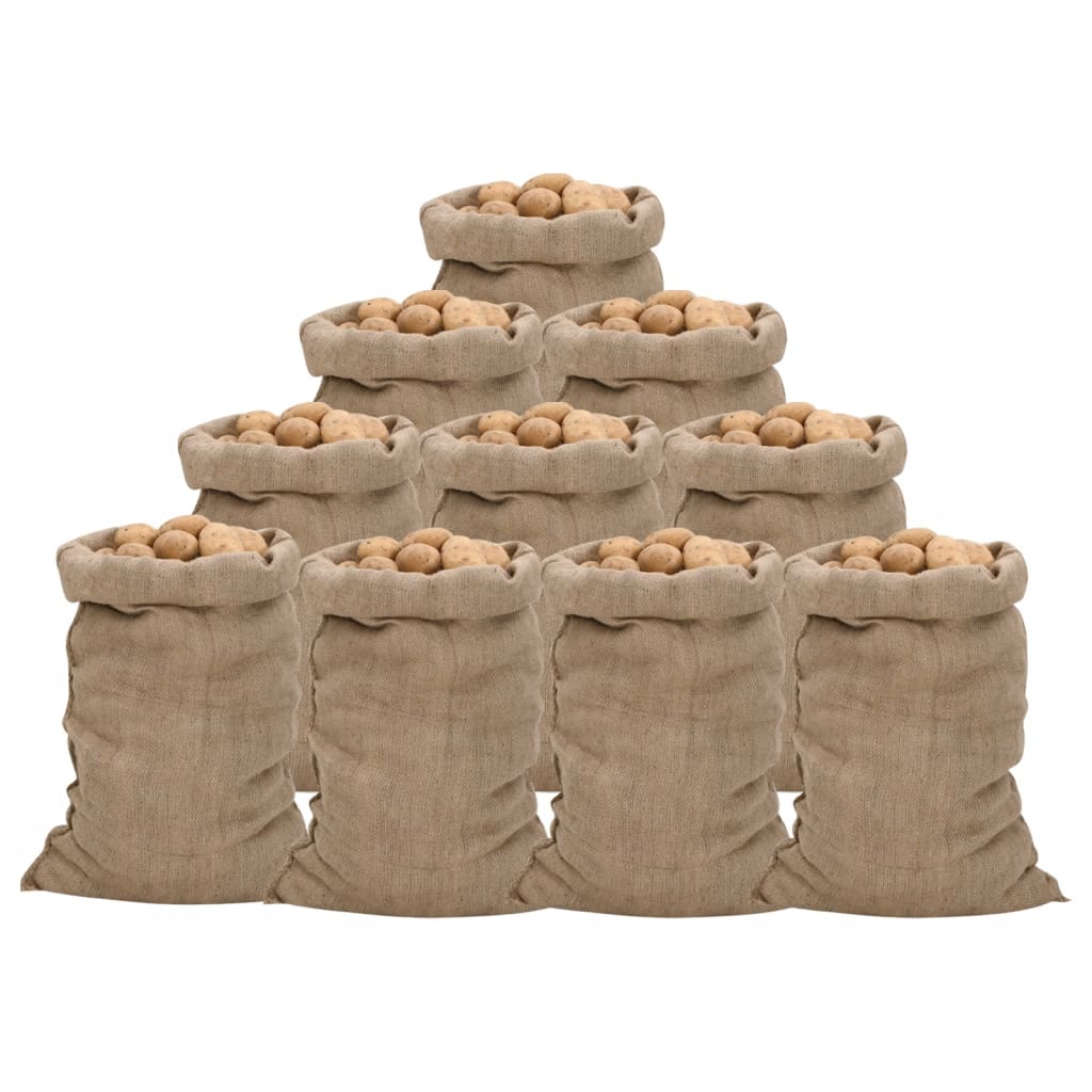 jutesække 10 stk. 60x105 cm 100 % jute 340 g/m2