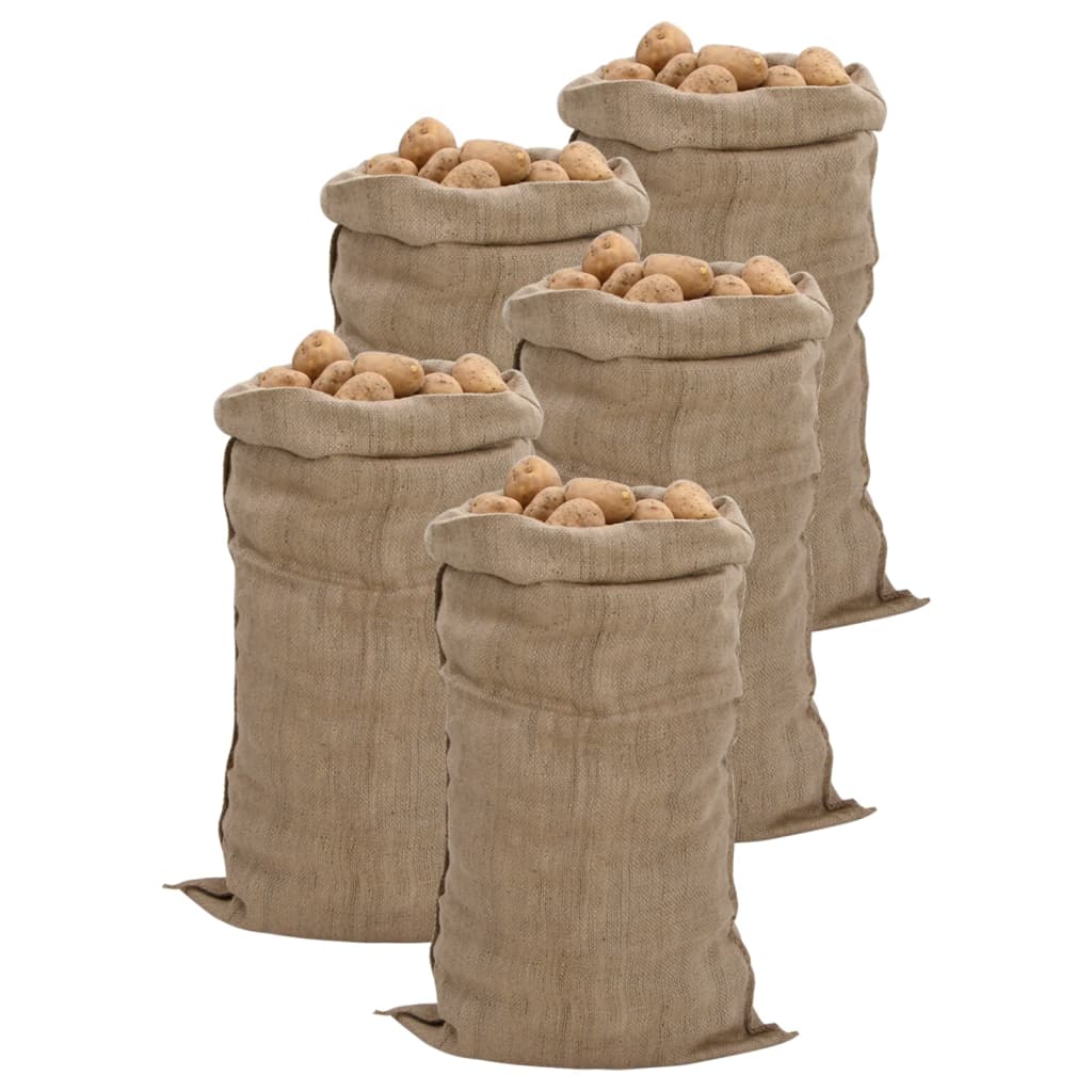 jutesække 5 stk. 65x135 cm 100 % jute 340 g/m2