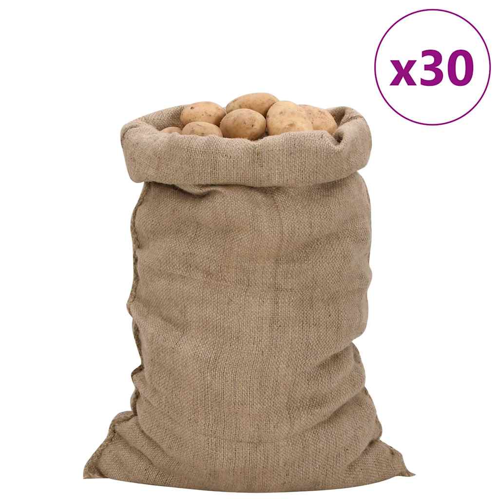 jutesække 30 stk. 60x105 cm 100 % jute 340 g/m2