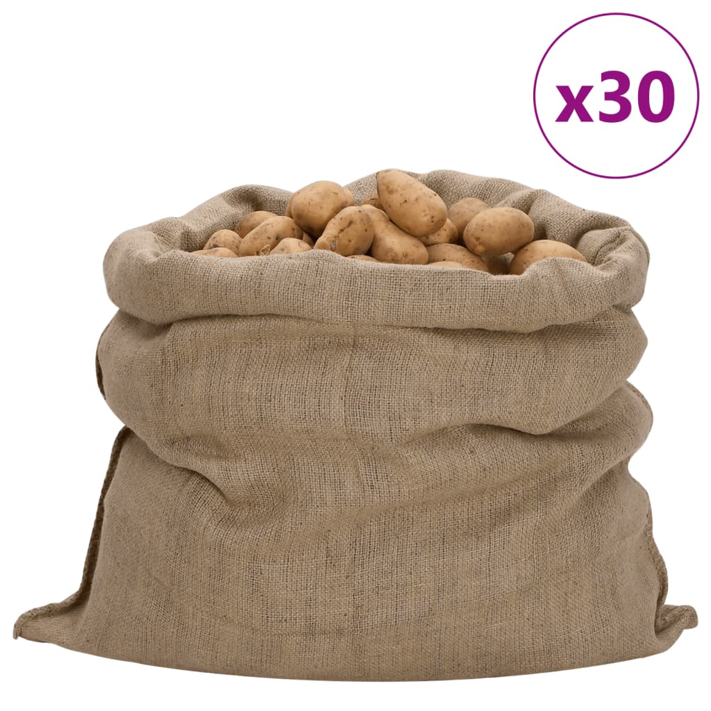 jutesække 30 stk. 100x110 cm 100 % jute 340 g/m2