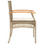 havestole 4 stk. med hynder polyrattan og akacietræ beige