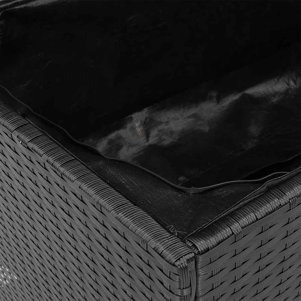 opbevaringsboks til haven 110x55x63 cm polyrattan akacie sort