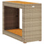 havebord med trætop 100x40x75 cm polyrattan sort