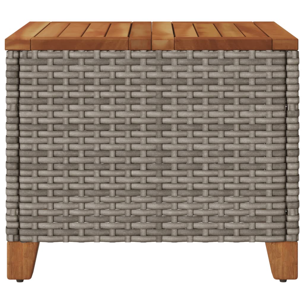 havebord 45x45x37 cm polyrattan og akacietræ grå