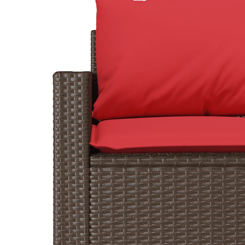 3-personers havesofa med hynder polyrattan brun