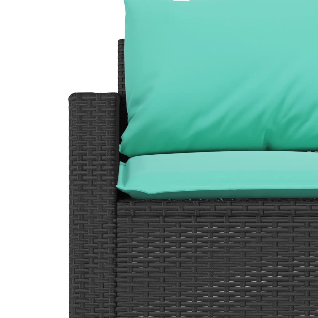 3-personers havesofa med hynder polyrattan sort