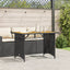 havebord med træplade 110x68x70 cm polyrattan sort