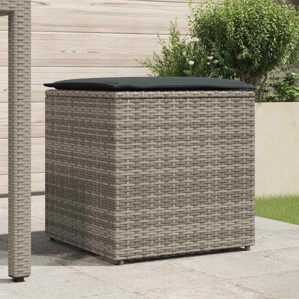 Pude kasse med opbevaring Grå 50 x 50 x 50 cm polyrattan