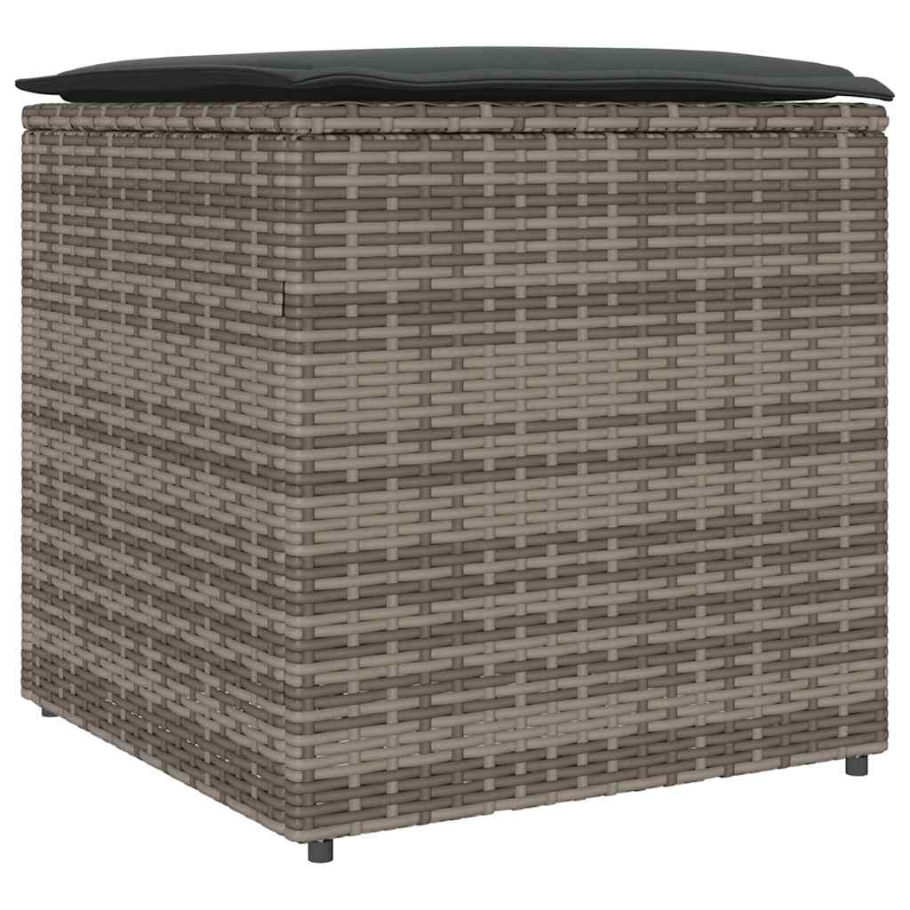 Pude kasse med opbevaring Grå 50 x 50 x 50 cm polyrattan