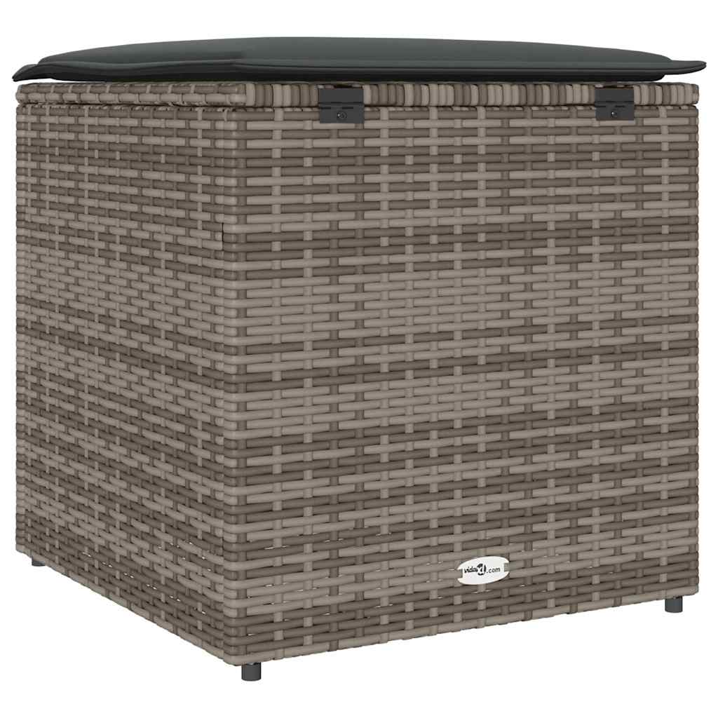 Pude kasse med opbevaring Grå 50 x 50 x 50 cm polyrattan