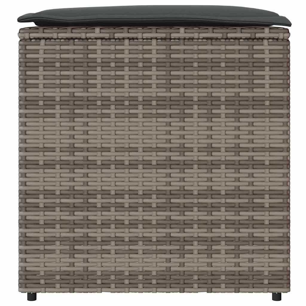 Pude kasse med opbevaring Grå 50 x 50 x 50 cm polyrattan
