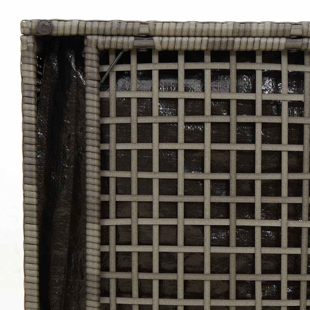Pude kasse med opbevaring Grå 50 x 50 x 50 cm polyrattan