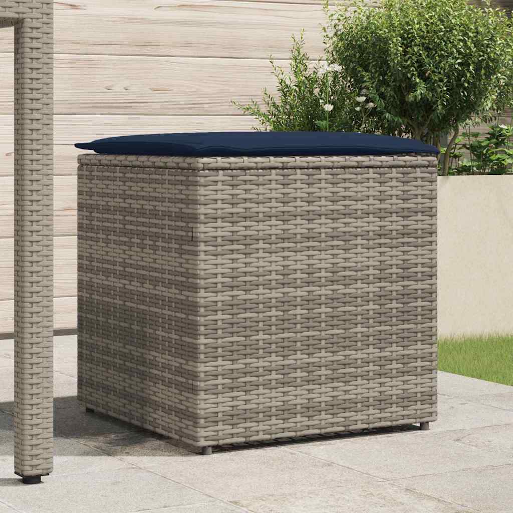 Pude kasse med opbevaring Grå 50 x 50 x 50 cm polyrattan