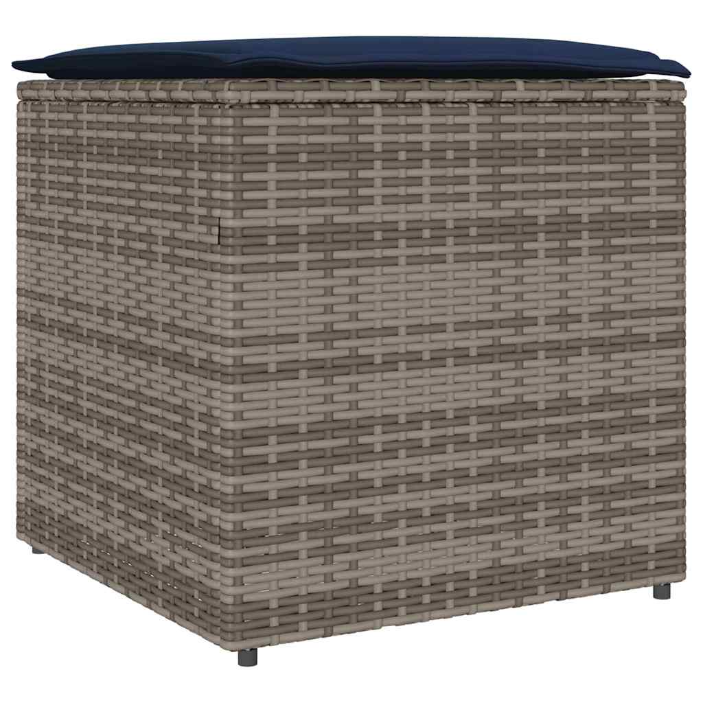 Pude kasse med opbevaring Grå 50 x 50 x 50 cm polyrattan