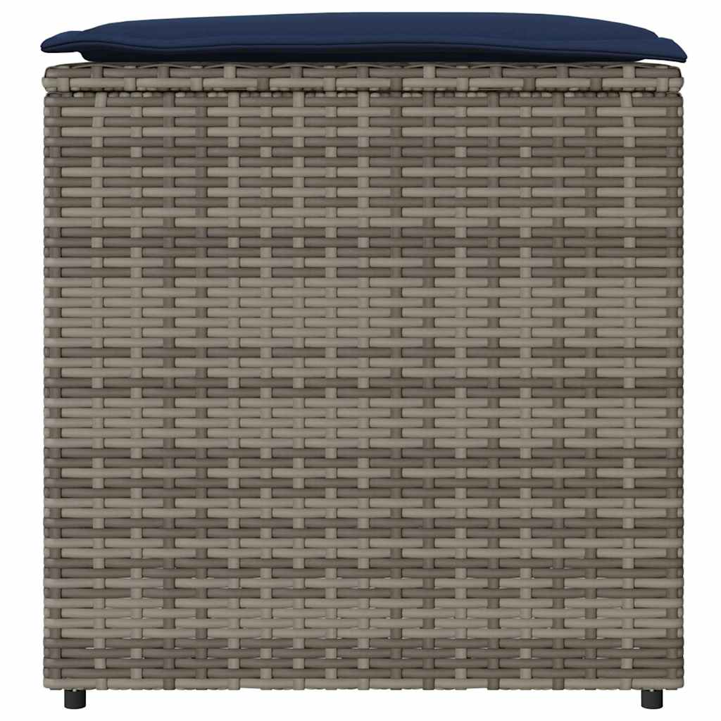 Pude kasse med opbevaring Grå 50 x 50 x 50 cm polyrattan