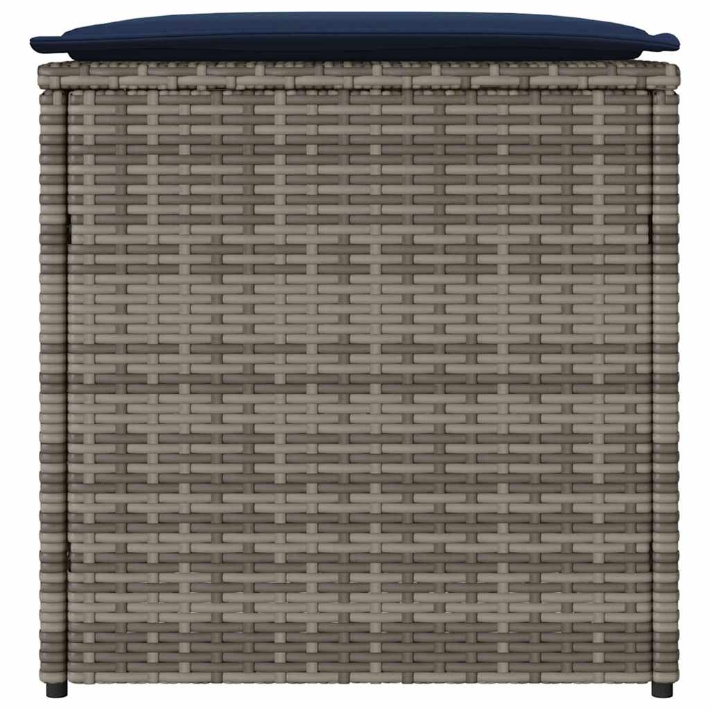 Pude kasse med opbevaring Grå 50 x 50 x 50 cm polyrattan