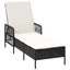 Solstol polyrattan Sort og Cremehvid