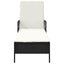 Solstol polyrattan Sort og Cremehvid