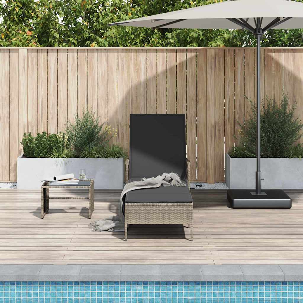 Solstol polyrattan Grå og Mørkegrå