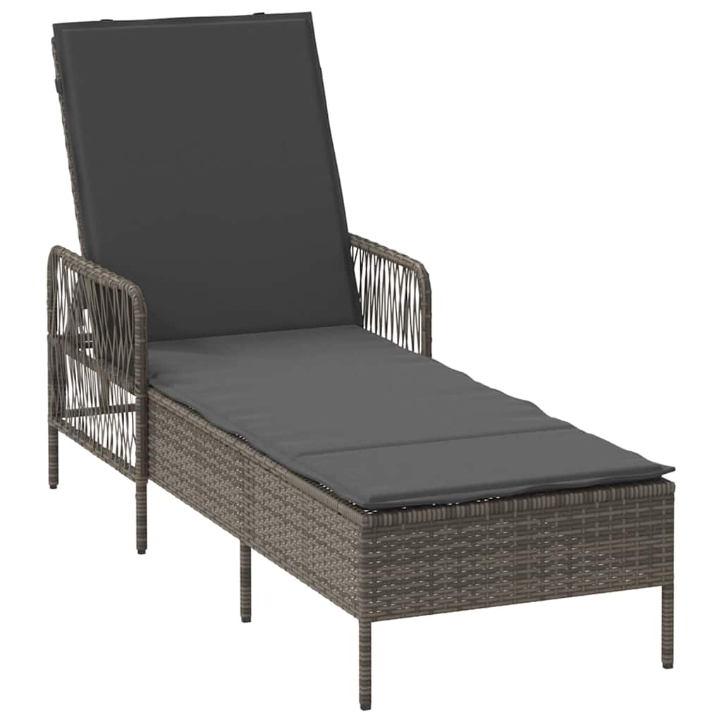 Solstol polyrattan Grå og Mørkegrå
