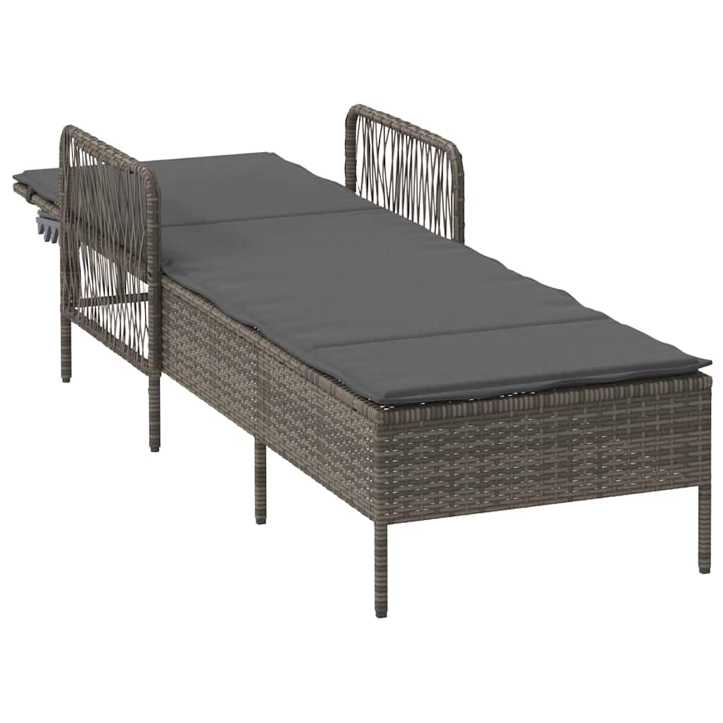 Solstol polyrattan Grå og Mørkegrå