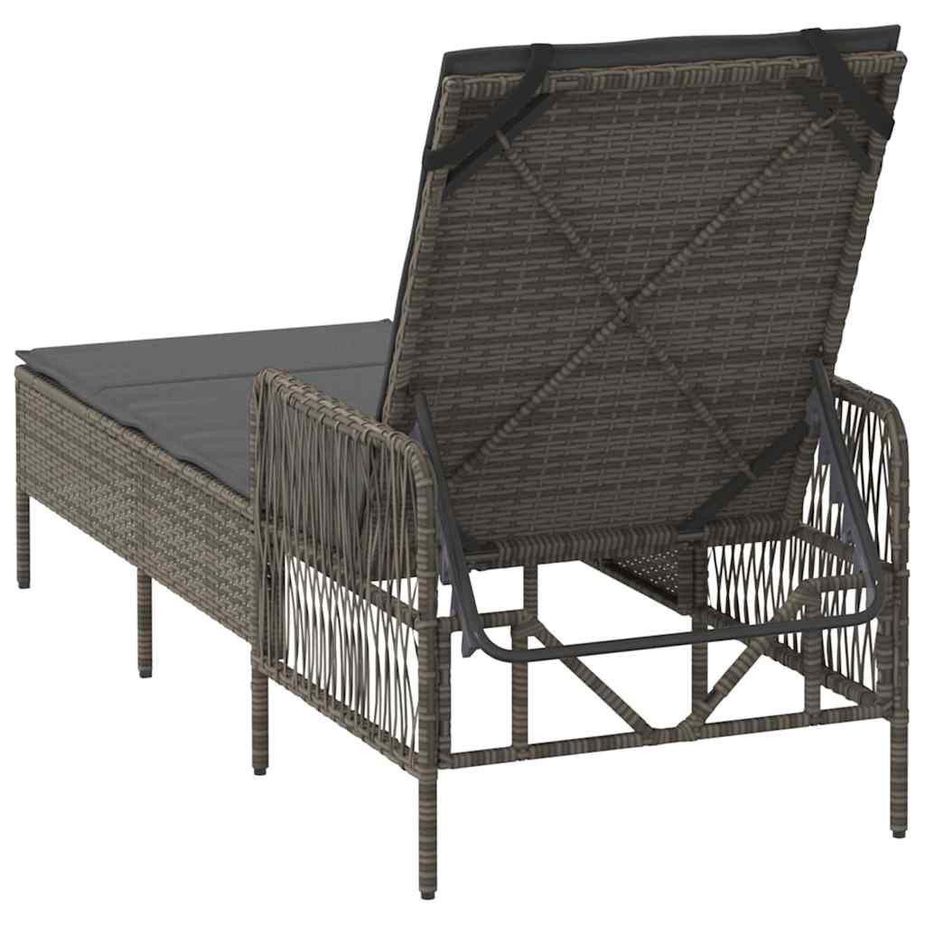 Solstol polyrattan Grå og Mørkegrå
