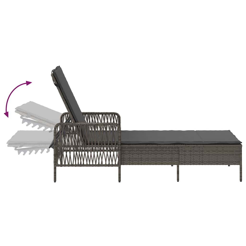 Solstol polyrattan Grå og Mørkegrå