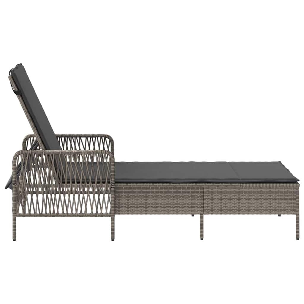 Solstol polyrattan Grå og Mørkegrå