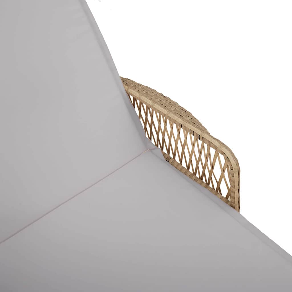 Solstol polyrattan Beige og lys grå