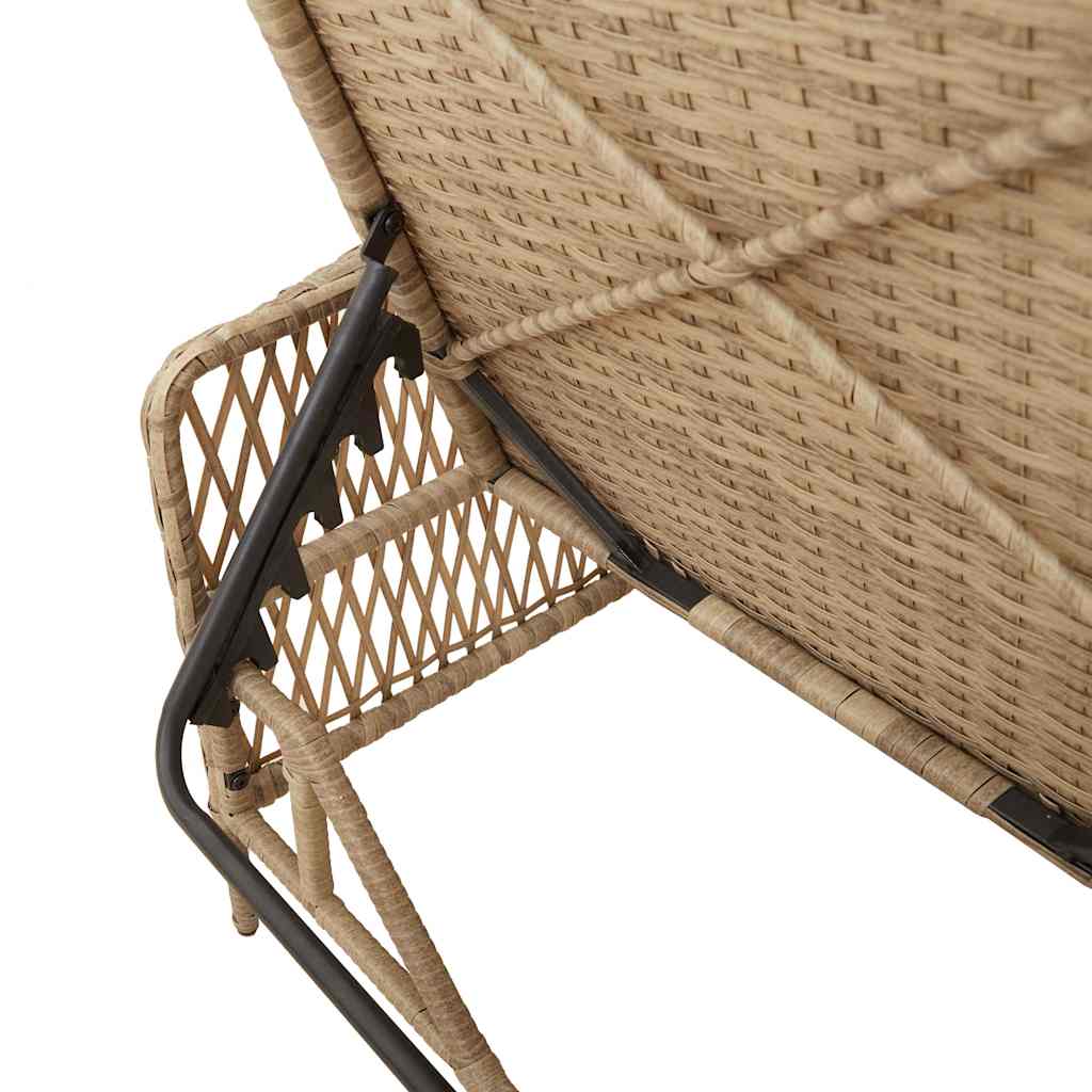 Solstol polyrattan Beige og lys grå